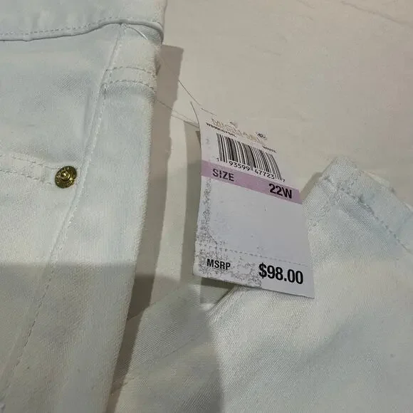Michael Kors White Selma Skinny Jeans 22W - Picture 3 of 5